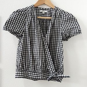 Madewell black and white gingham crop
